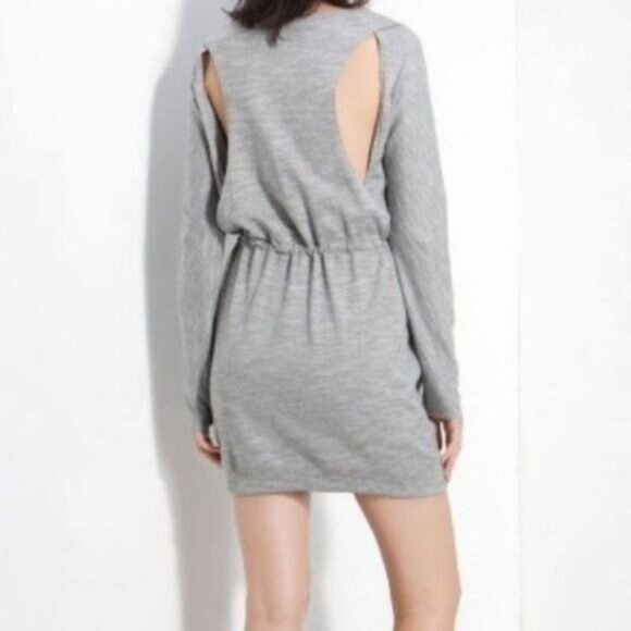 RAG & BONE Knit Sibella Drawstring Waist Dress Grey Sz M - Picture 1 of 16